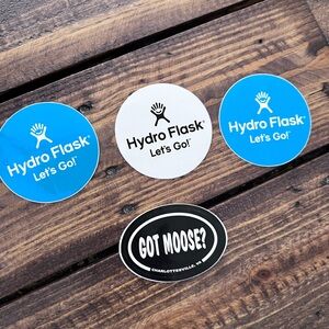 NEW SET OF 4 Hydro Flask Sticker Set - Blue and White NEW